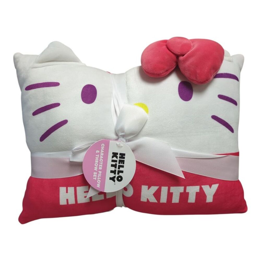 Jay Franco Character Pillow & Fleece Throw Blanket Set - Hello Kitty
